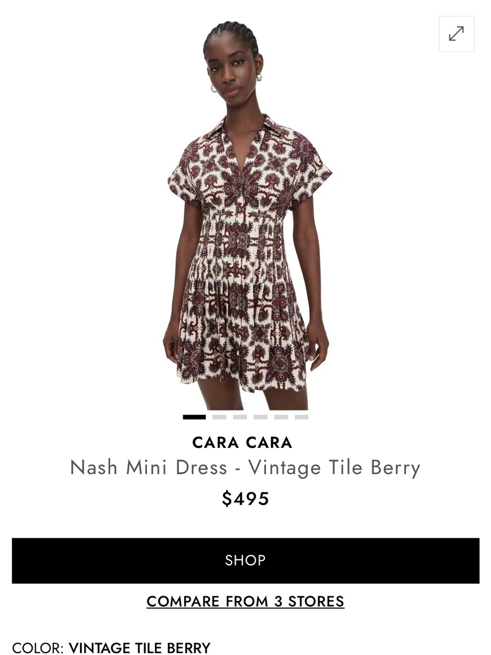 Cara Cara Berry-Print Nash Mini Dress